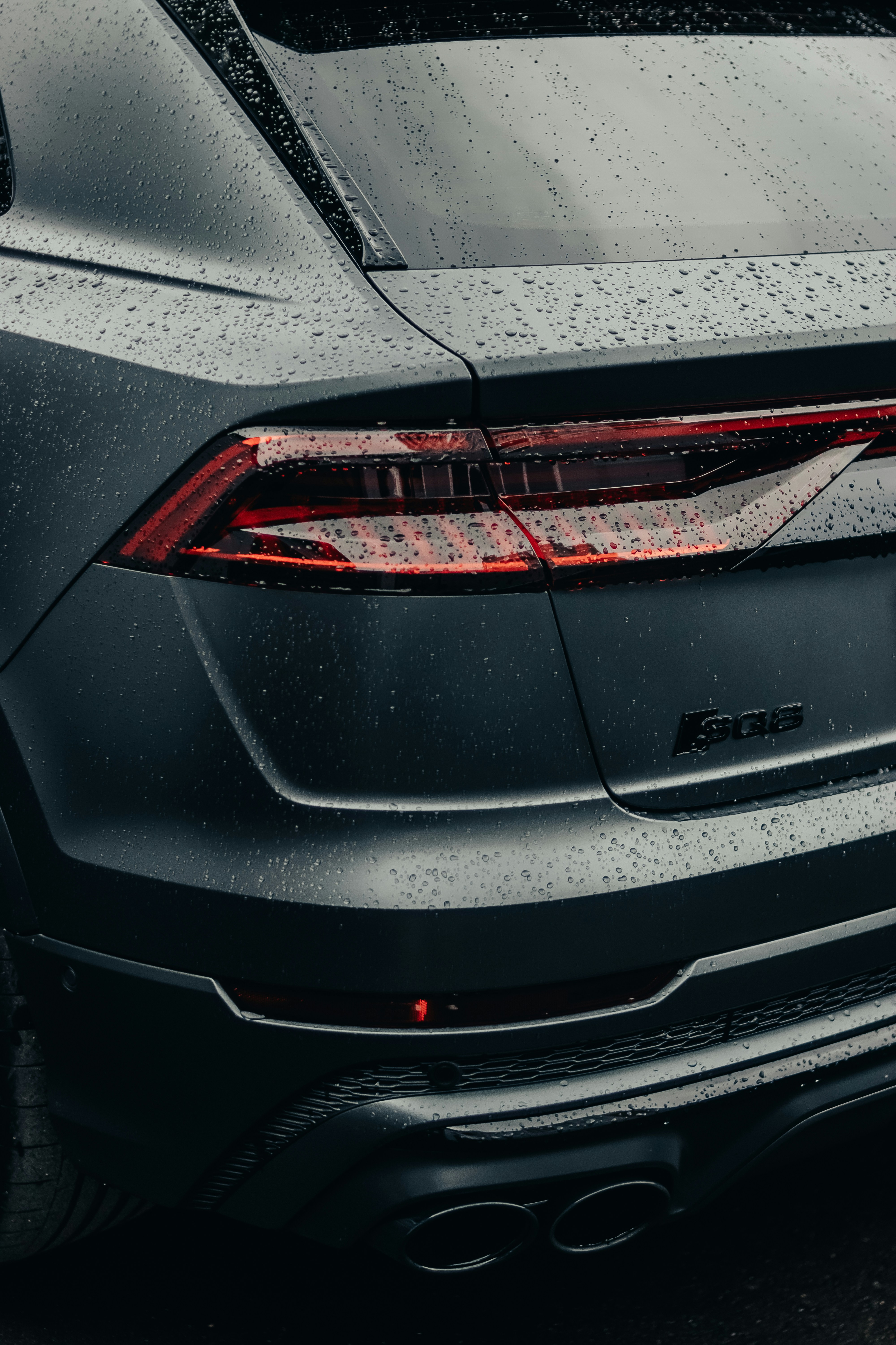 Rear light of an Audi shortly after its been cleaned